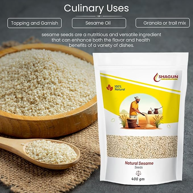 Shagun 100% Pure White Sesame Seeds 400gm