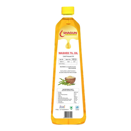 Shagun Cold Pressed Sesame Oil | 100% Pure Gingelly Oil 500 ML