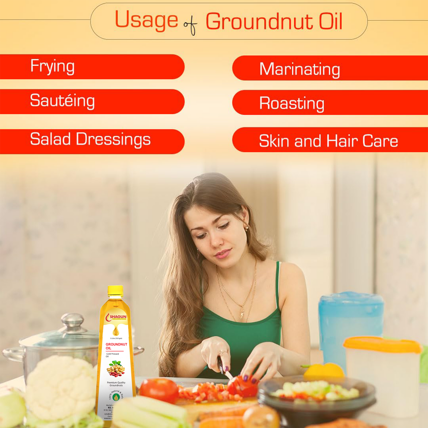 Shagun Groundnut Oil Cold Pressed | 100% Pure Peanut Oil