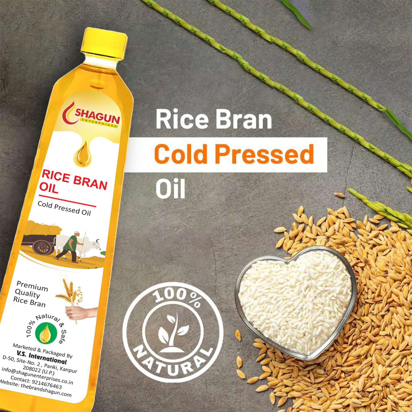 Shagun Rice Bran Oil 1 Litre | Rice Bran Cooking Oil 1 Litre