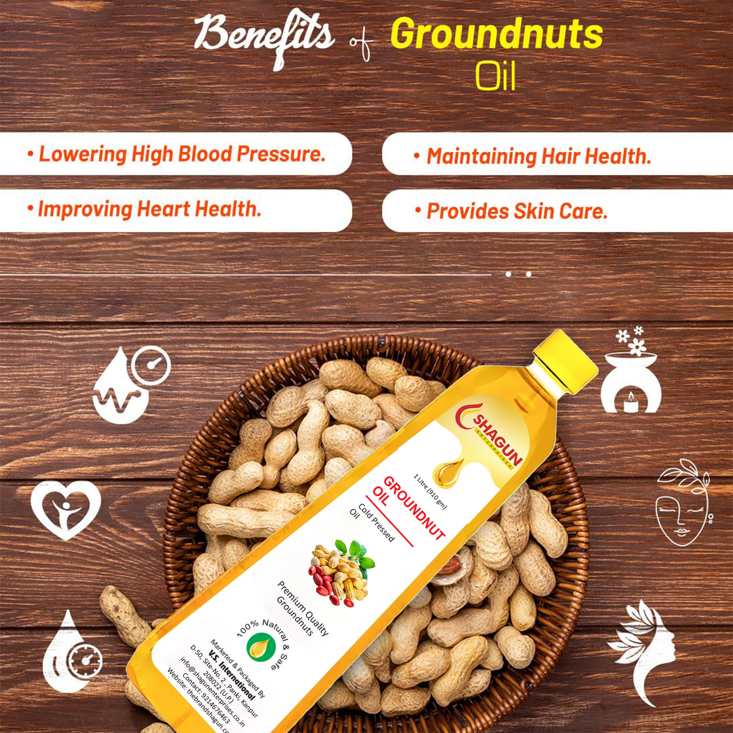 Shagun Groundnut Oil Cold Pressed | 100% Pure Peanut Oil
